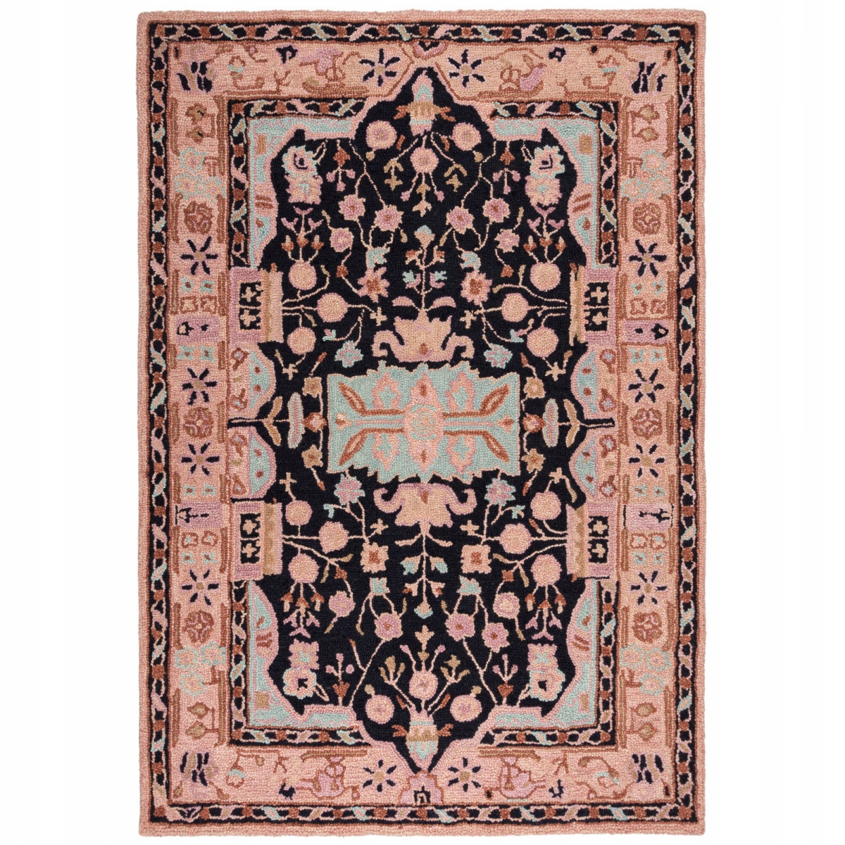 160x230 Kusový koberec Wool Loop Blossom Pink/Black