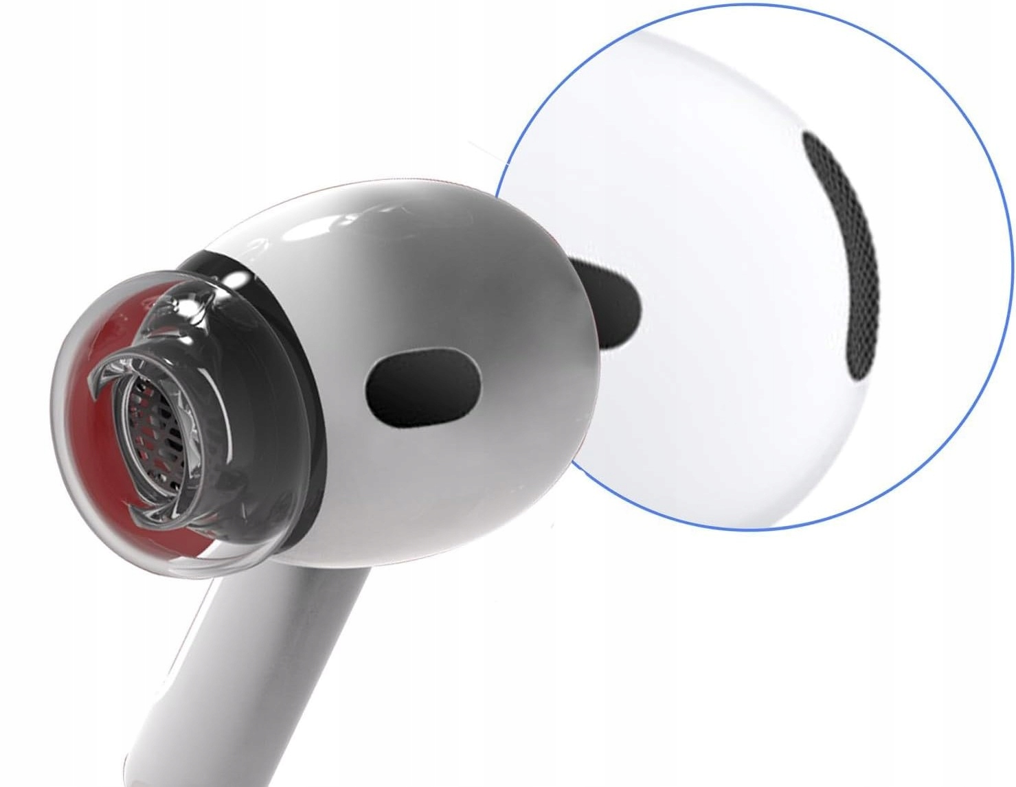 GUMKI NAKŁADKI WKŁADKI PREMIUM 2xM DOUSZNE EAR TIPS DO APPLE AIRPODS 4 Liczba sztuk 2 szt.