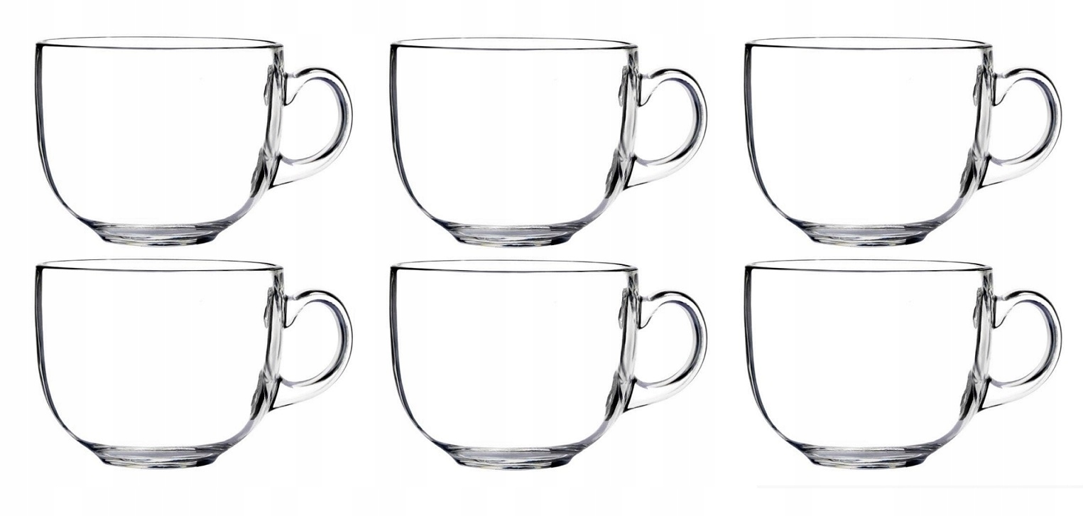 

6x Kubek szklany Jumbo filiżanka bulionówka 450 ml