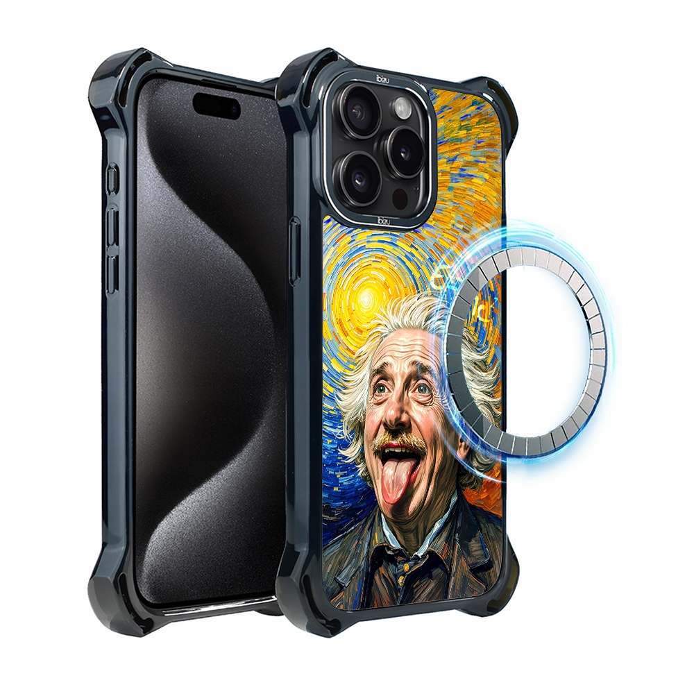 Pouzdro iPhone 15 Pro Ibizu DropGuard Ultra s MagSafe, Einstein