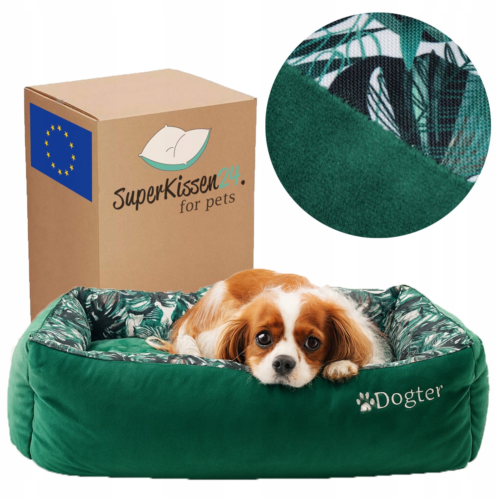 Levně Pelíšek kotec pelíšek pro psa vyjímatelná polštář Dogter Ex-green M Samet