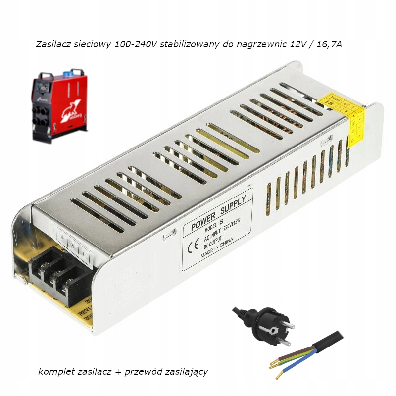 Zasilacz stabilizowany nagrzewnice 12V/16,7A