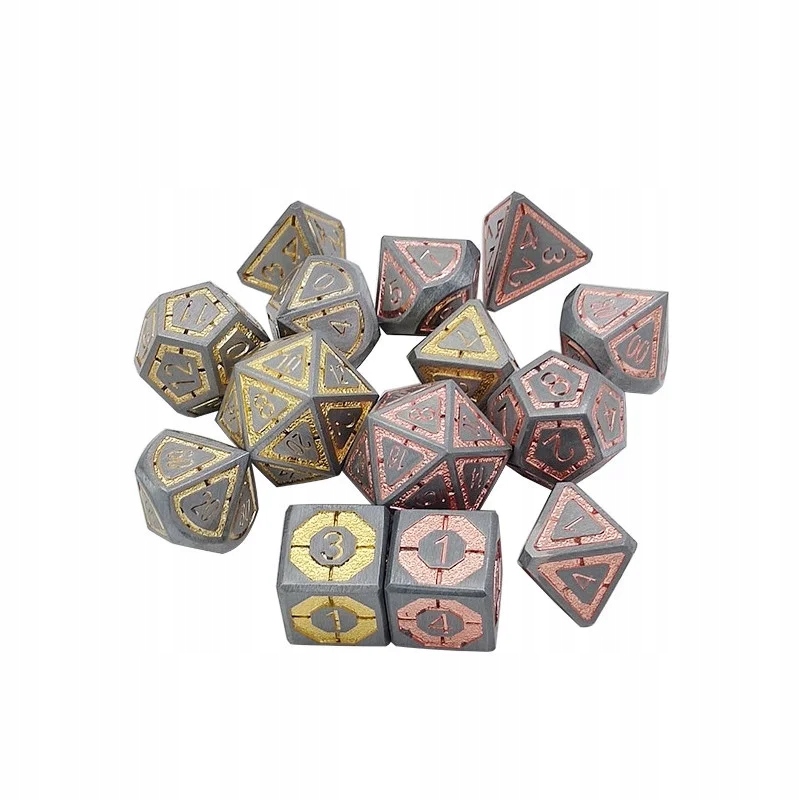 KRASNOLUDZKA TWIERDZA ZESTAW 7 METALOWYCH KOŚCI RPG Liczba ścian 4 6 8 10 12 20