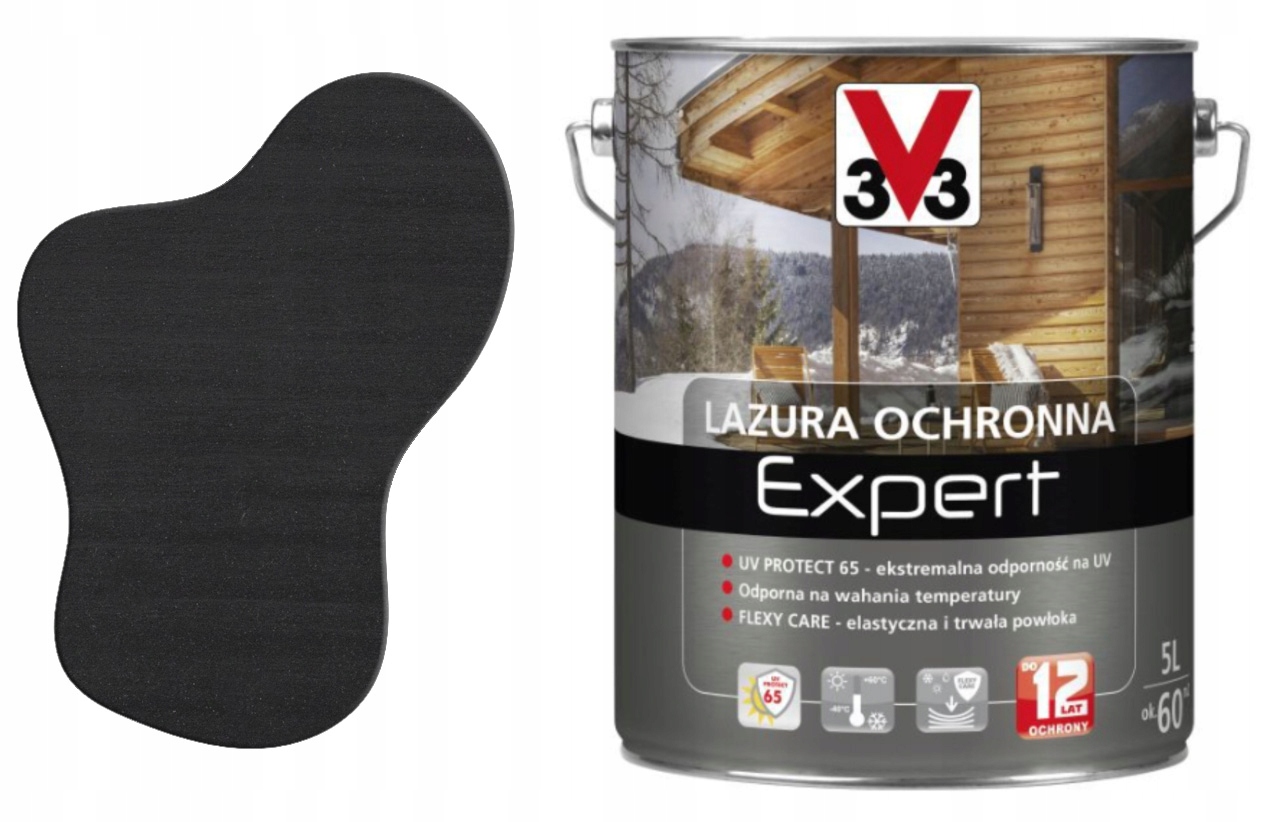 V33 Lazura ochronna Expert ochrona do 12 lat Grafit 5L