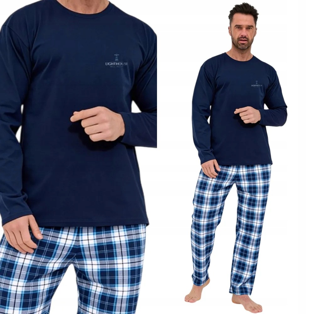 Pánské Pyžamo Cornette 124 Bell rock 3 4XL 56 Tmavě modrá