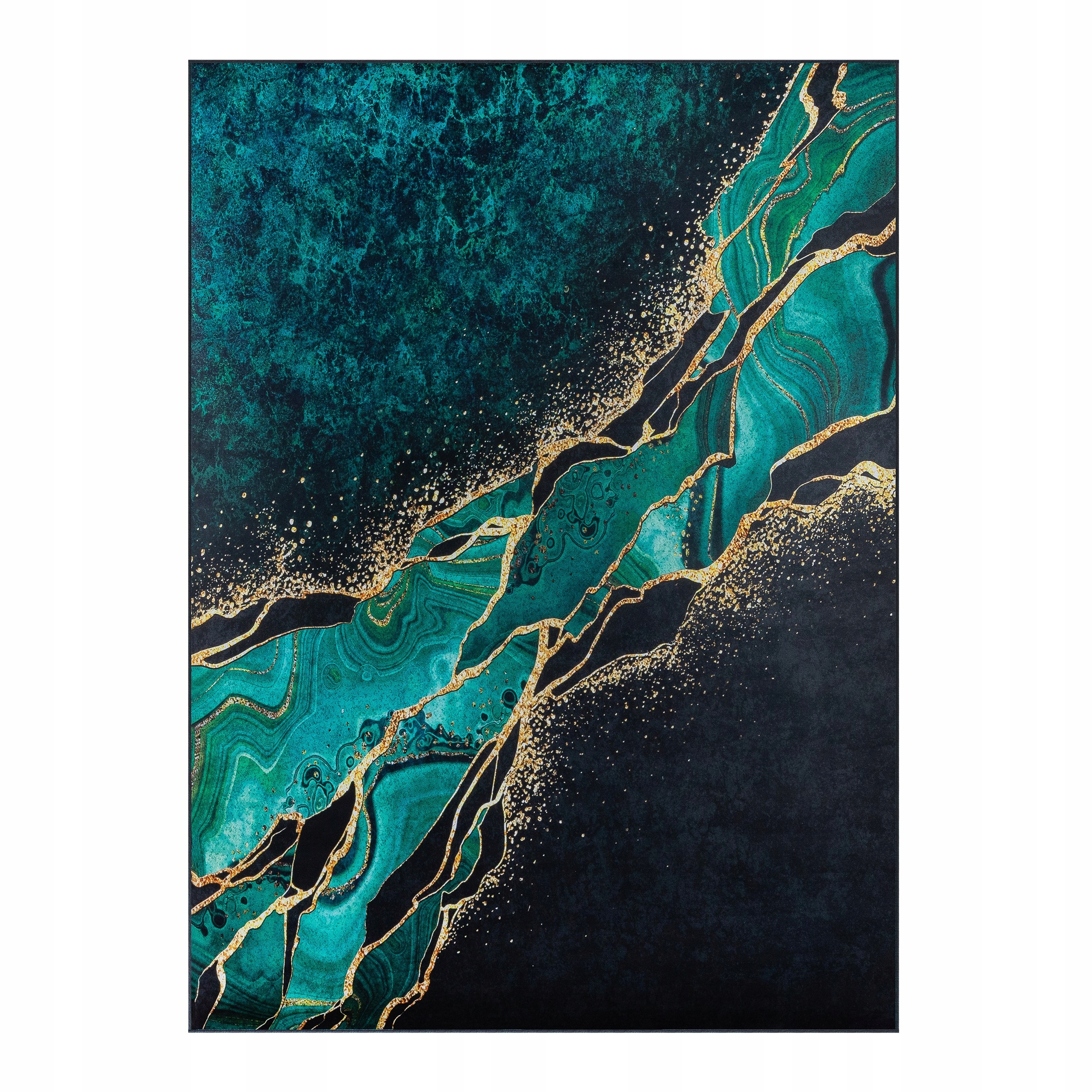 Koberec 160X220 CM Černo-zelený Protiskluzový Glamour Módní Do Obývacího Pokoje Bcf