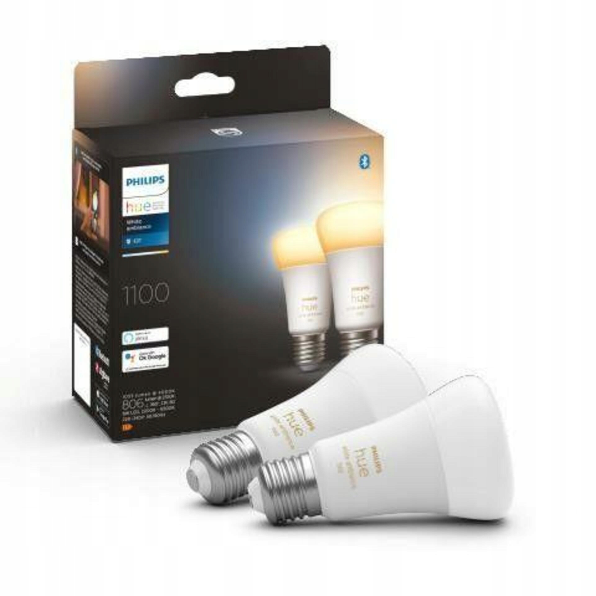 Philips Hue Bluetooth Led White Ambiance 2× E27 A60 8W 1100lm 2200-6500K st