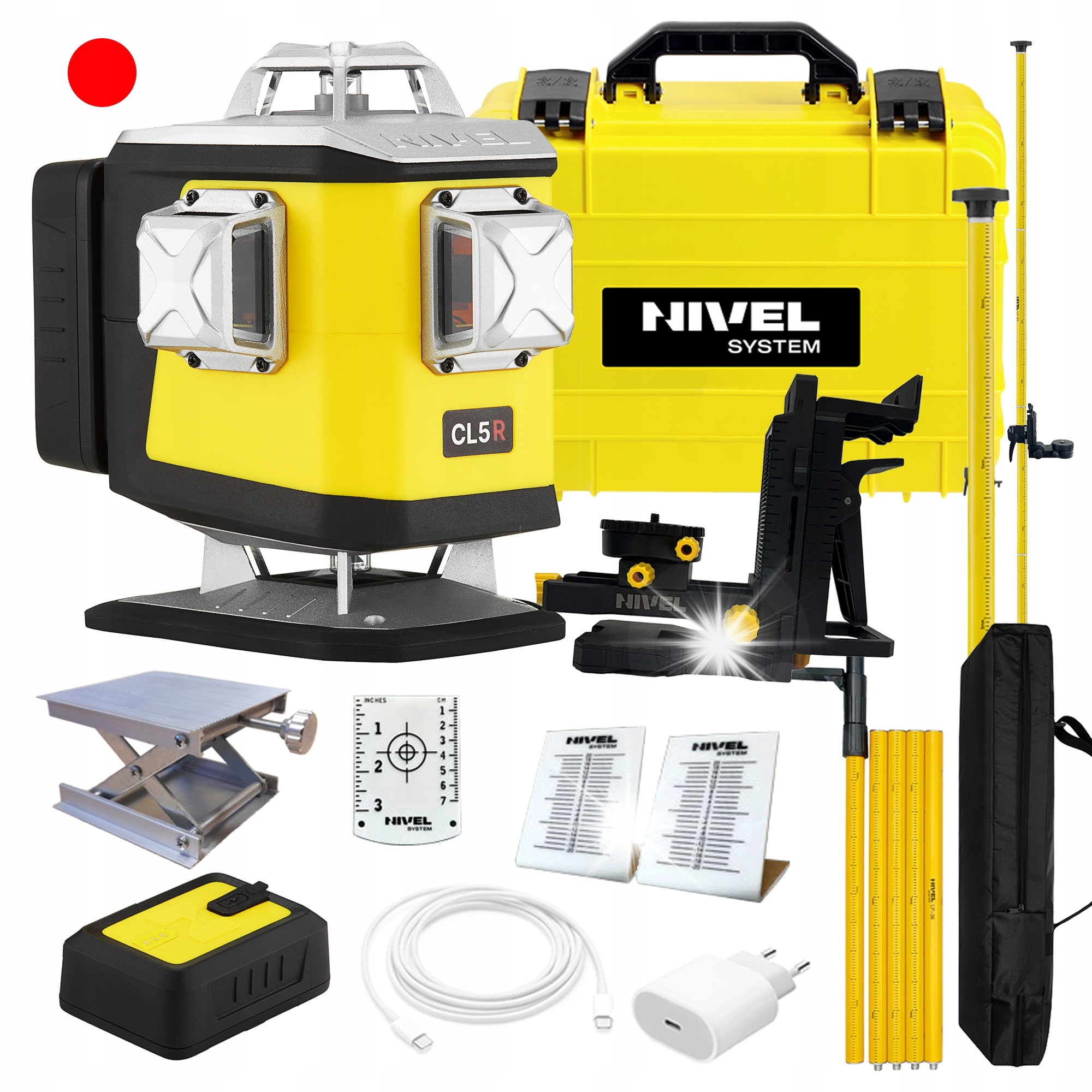 CL5R Křížový Laser Červený Tyčka