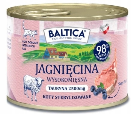 Levně 6 x Baltica vlhké krmivo pro kočky jagneičina 185 g mokré krmivo pro kočky