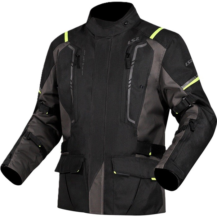 LS2 Narvik Man Grey Black H-v Yellow pánska turistická motocyklová bunda M