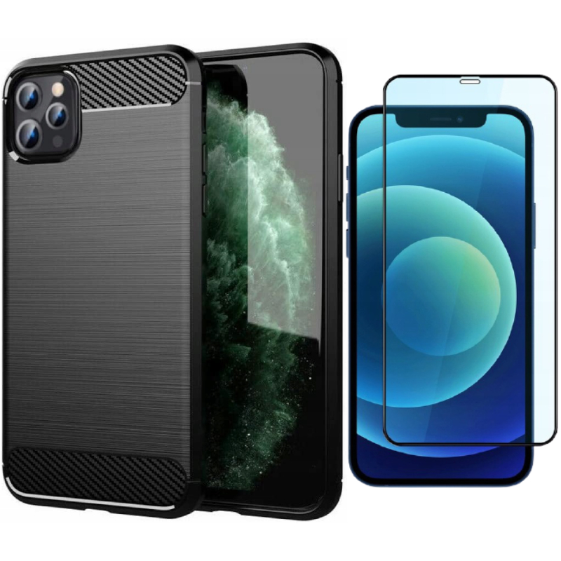 

Etui Case Carbon Do Iphone 12 Pro Max + Szkło 5D