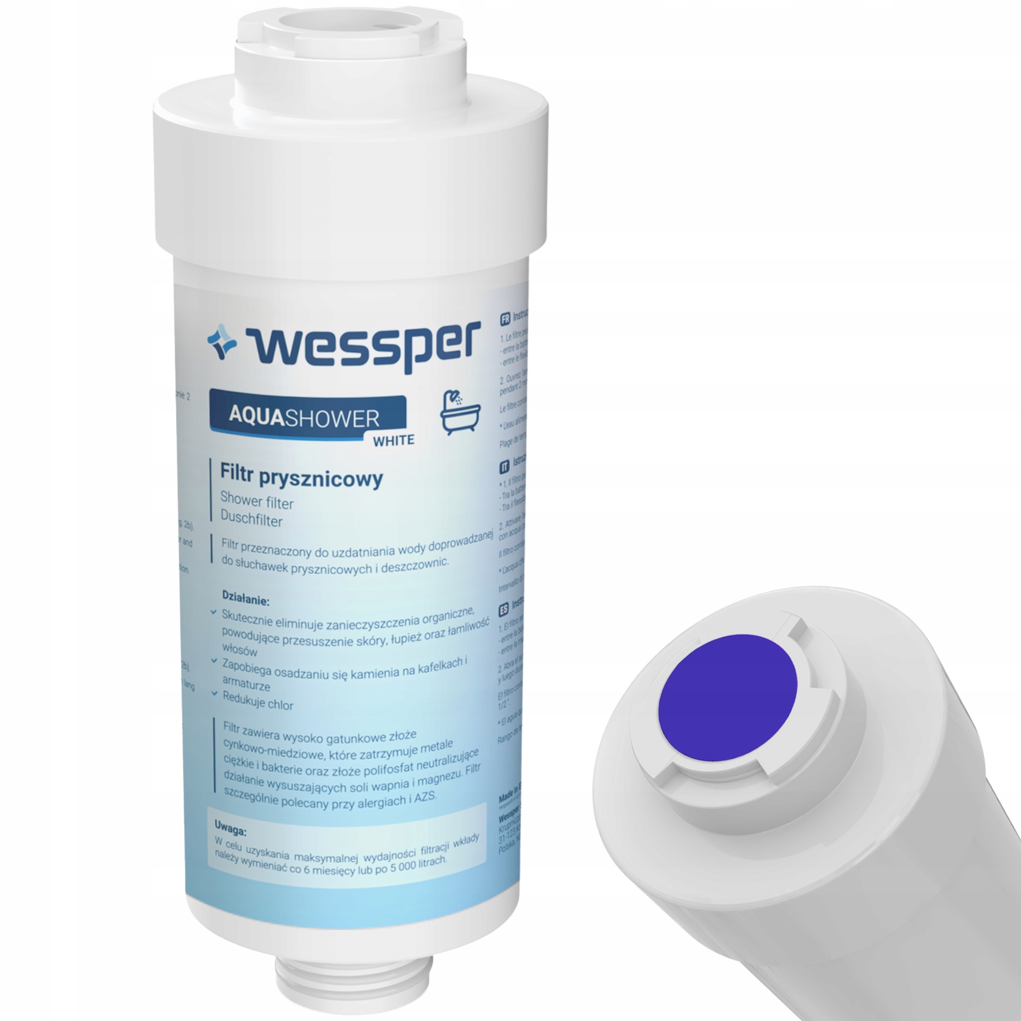 

Filtr Prysznicowy wkład do wody Wessper Aqua