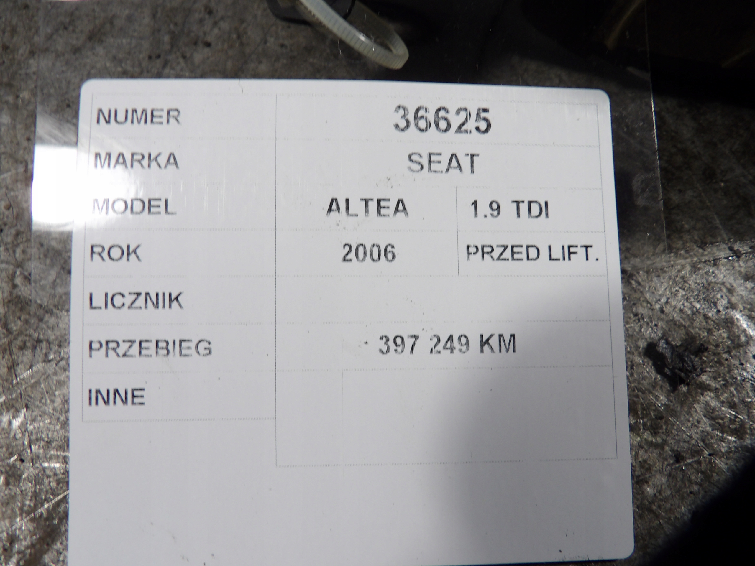 Seat Altea dials, liczniki 1,9TDI 110080280010