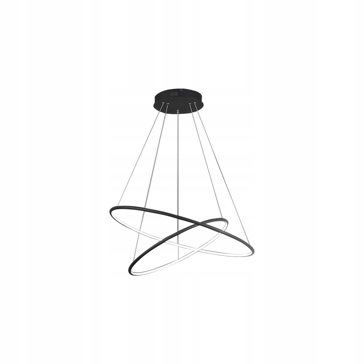Lampa wisząca Led czarna nowoczesna podwójna okrągła 60 cm 3000K Milagro