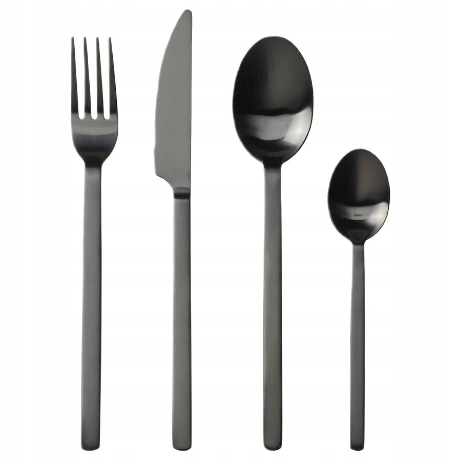 Sada nerezových příborů pro 6 osob 24 ks černá Ikea Stockholm