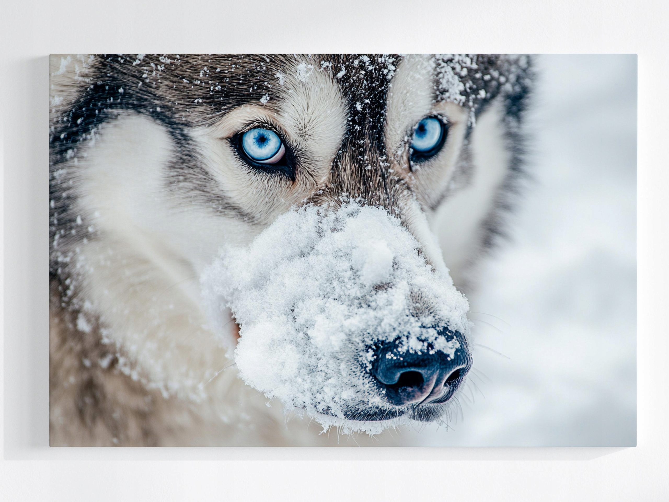 Obraz Na Plátně Canvas Makro Fotografie Sibiřský Pes Husky Sníh 120x80