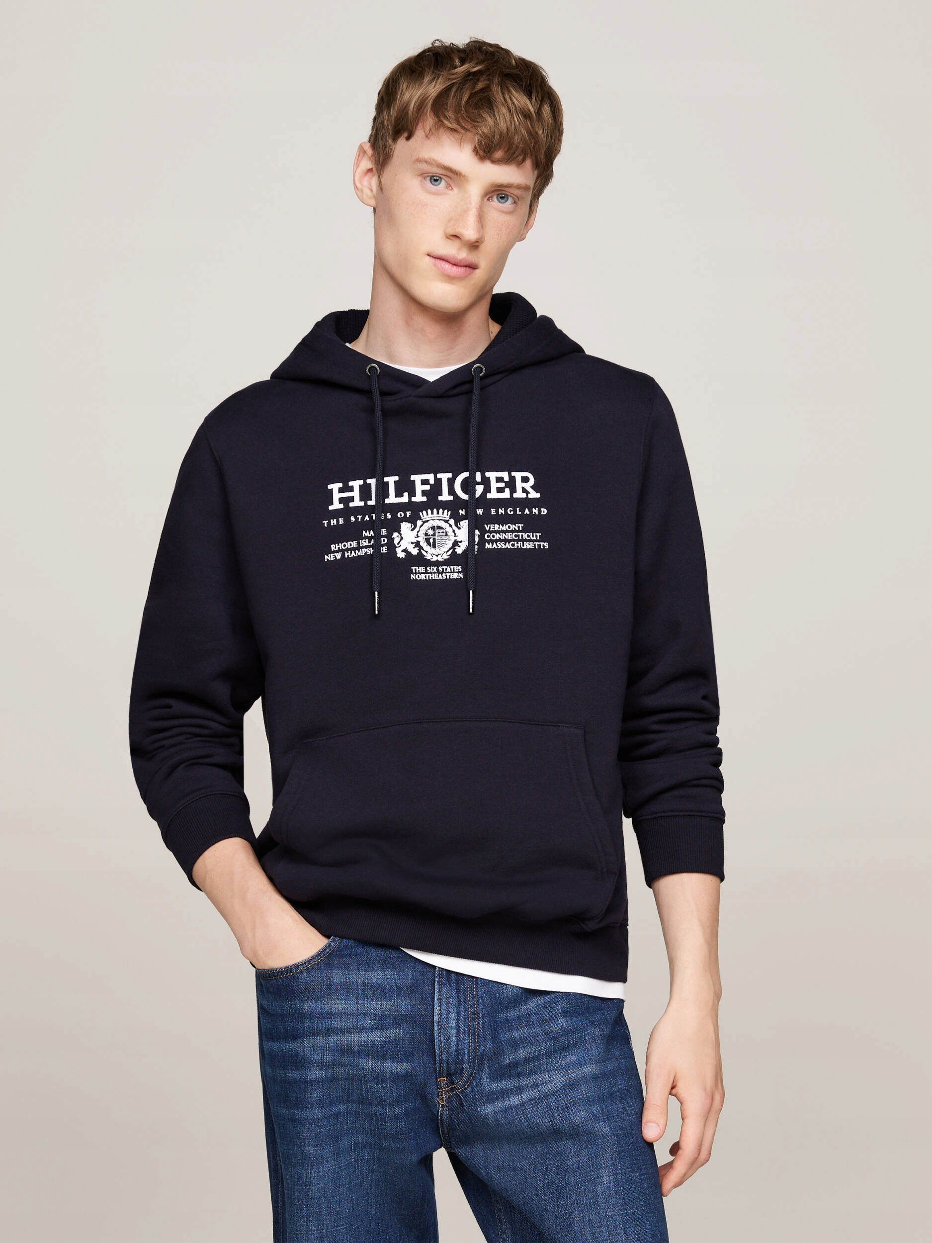 Tommy Hilfiger Pánská Mikina Crest Embroidery Hoody MW0MW35527 DW5 R M