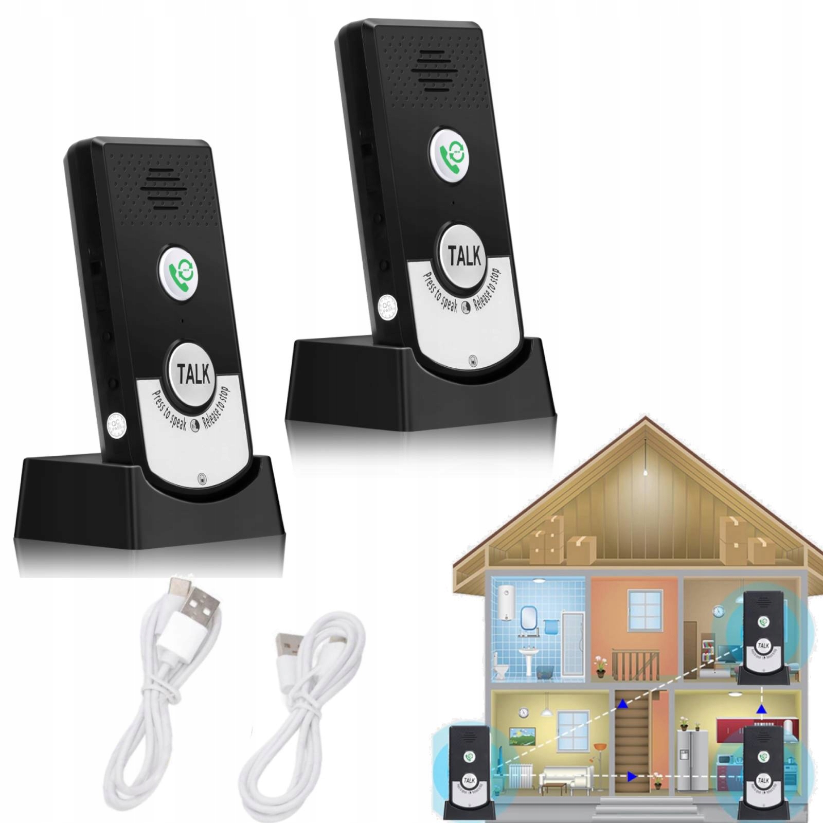 2 Ks Obousměrný Bezdrátový Domofon Handsfree Vysílačky Sada