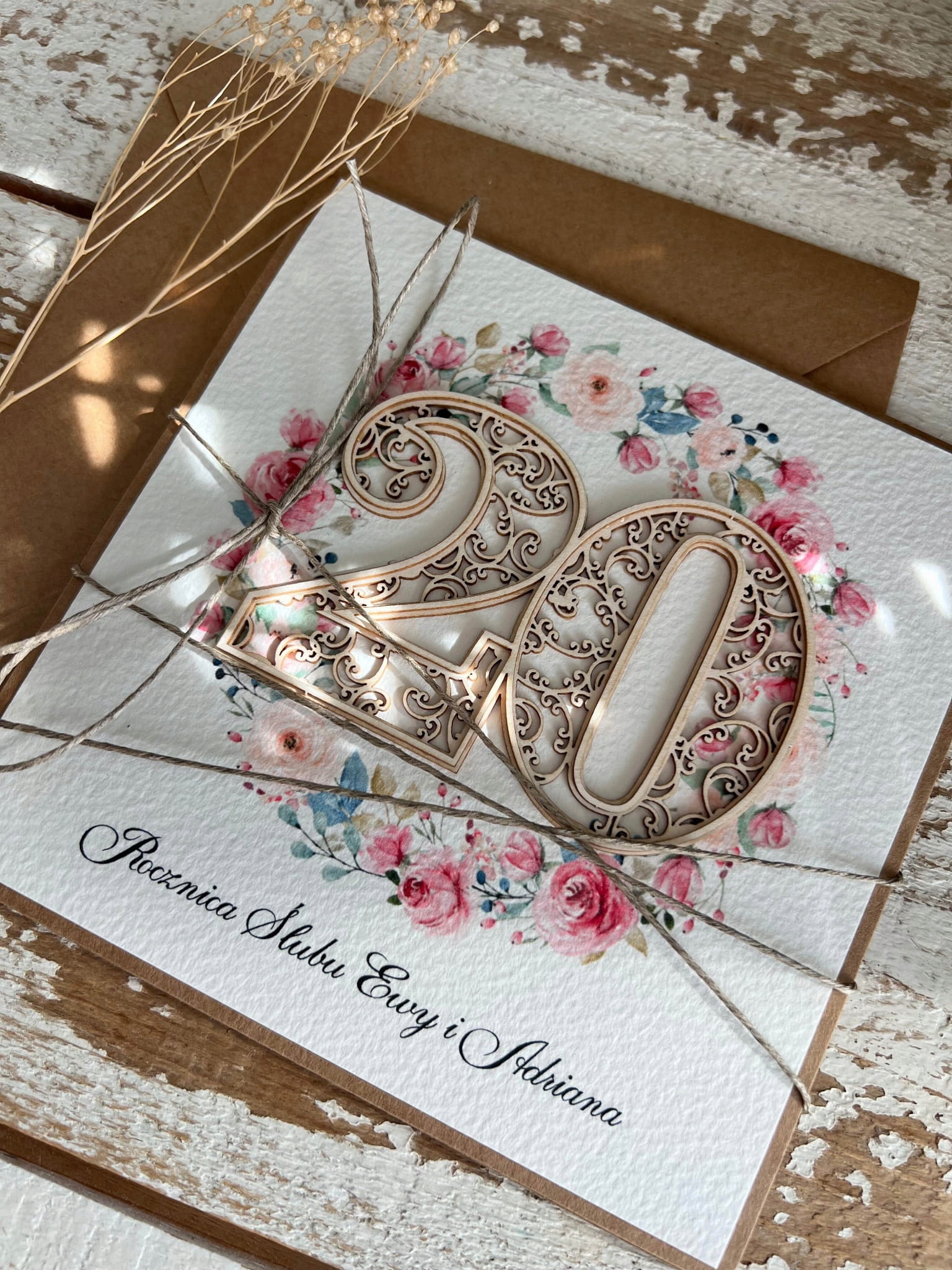 Rustikální přání k 20. výročí svatby výročí svatby