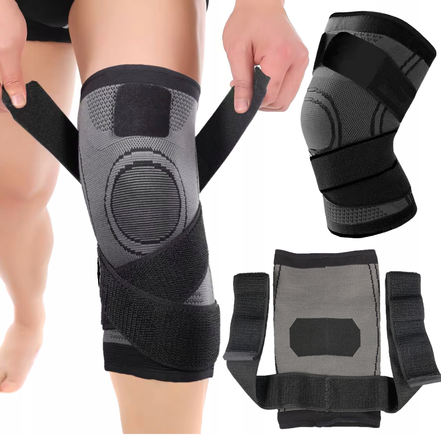 STABILIZATOR OPASKA NA KOLANO ORTEZA ELASTYCZNA WSPARCIE RZEPKI ROZ. M