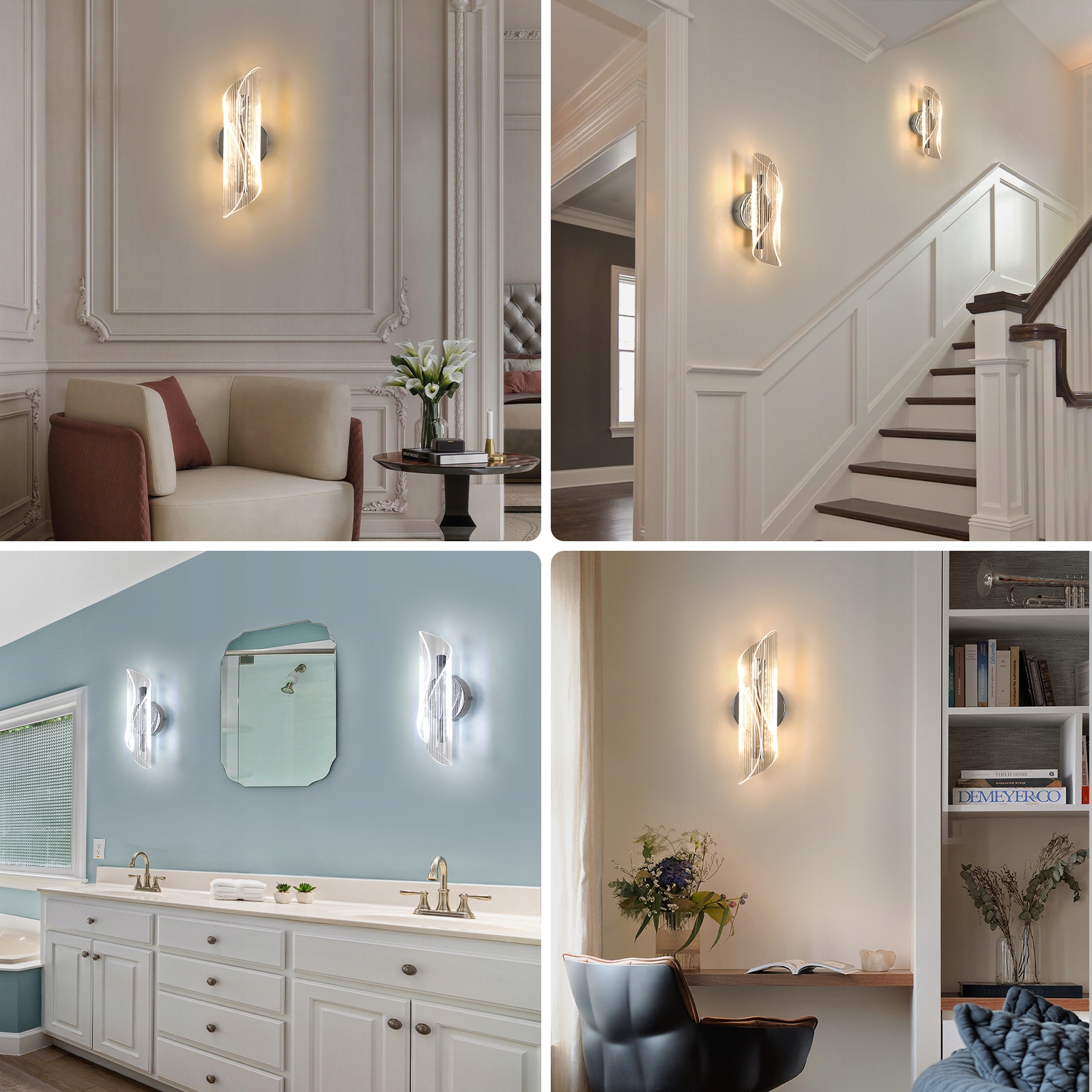 LAMPA ŚCIENNA NOWOCZESNY LED KINKIET ŚCIENNY WEWNETRZNY LOFT ŚCIEMNIANA Kolor chrom