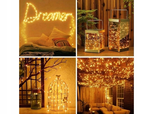 LAMPKI CHOINKOWE DRUCIKI 300LED ŚWIĄTECZNE LEDY ŚWIATEŁKA 30M NOWOŚĆ Długość sznura 30 m