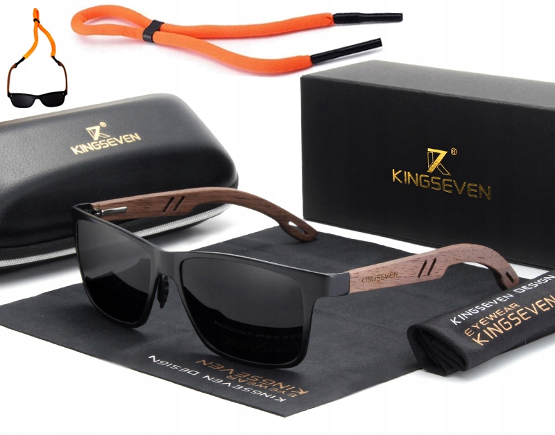 

Okulary przeciwsłoneczne Kingseven UV400 Drewniane