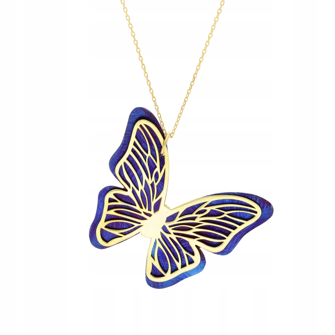 Přívěsek motýl z titanu stříbro