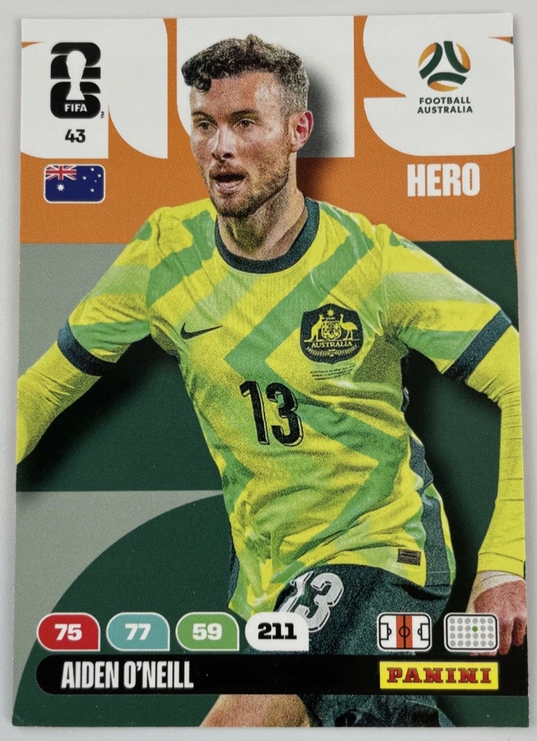 2026 Panini World Cup Aiden O'Neill Australia Nr 43 Hero /ec