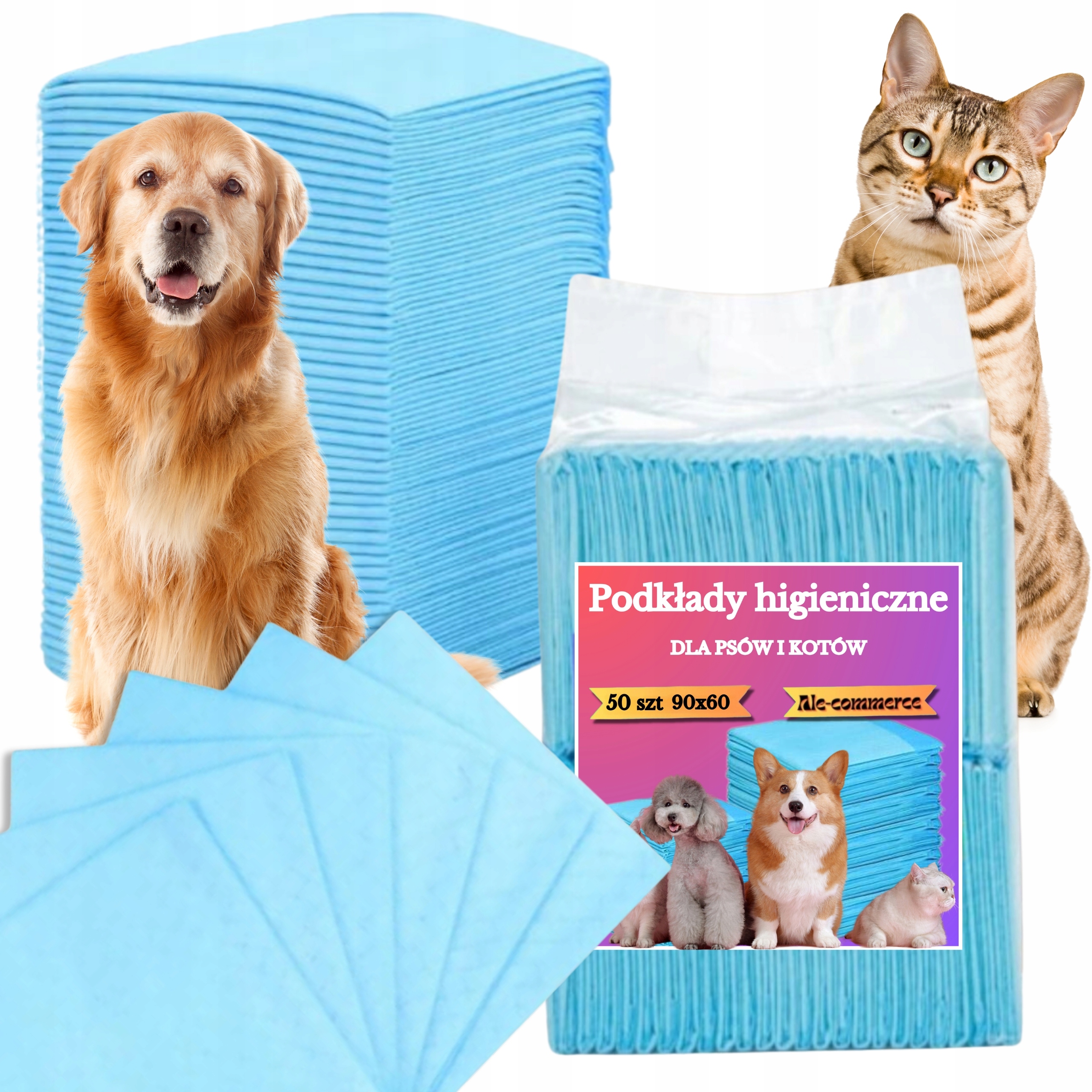 Velké Hygienické Podložky Pro Psa XXL Absorpční Pro Přebalování 60x90