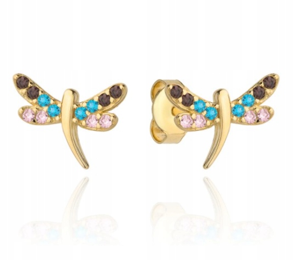 

Złote Kolczyki Sztyft 585 Cyrkonia Ważka