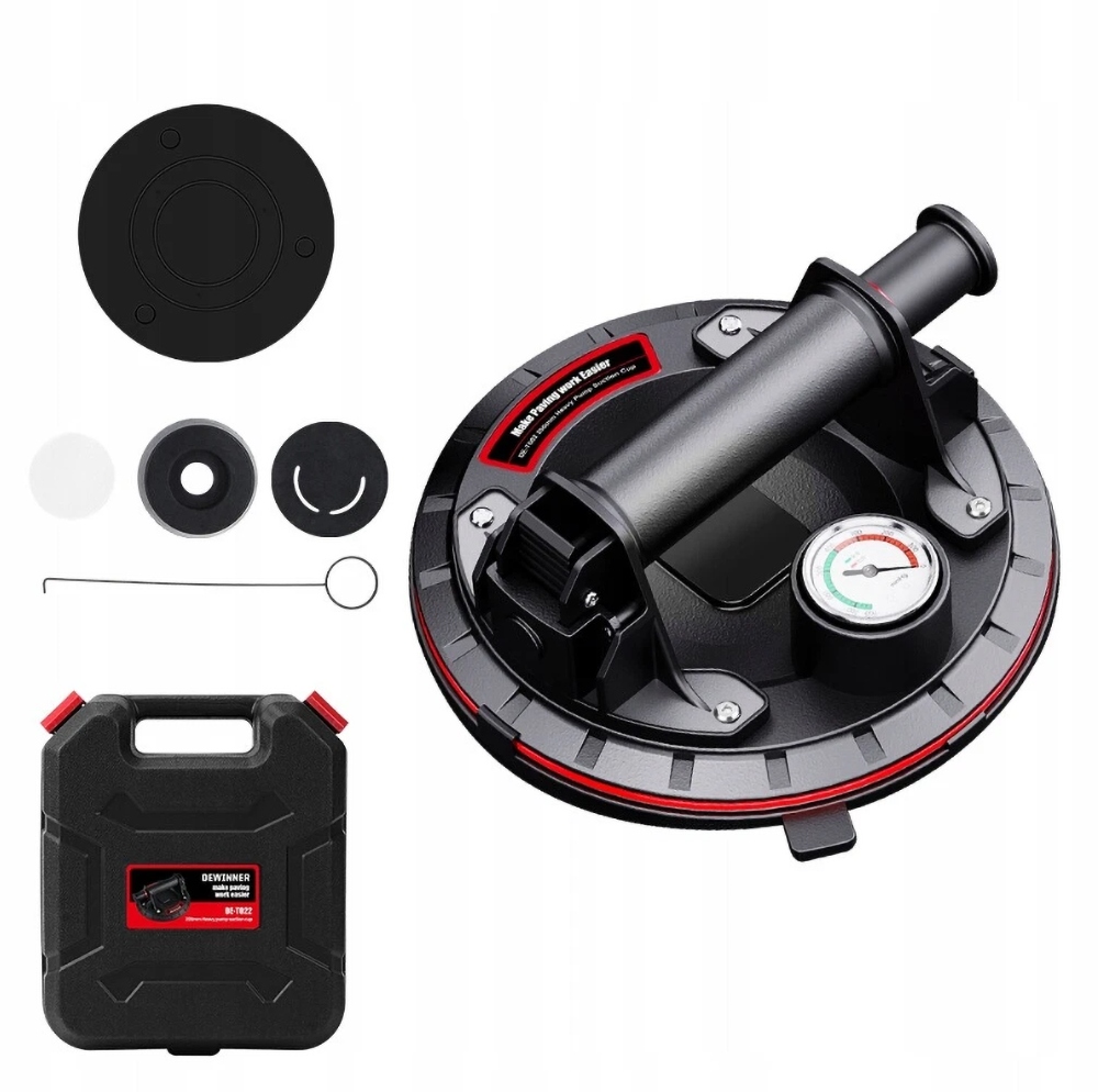 2x Držák Přísavka S Manometrem A Pumpičkou Pro Glazuru Dlaždic 300KG Mechanická