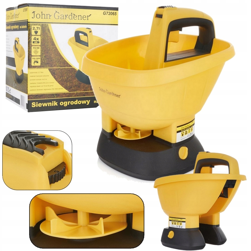 Zahradní Secí Stroj Na Baterie 2.7 L, Rozmetadlo Hnojiv