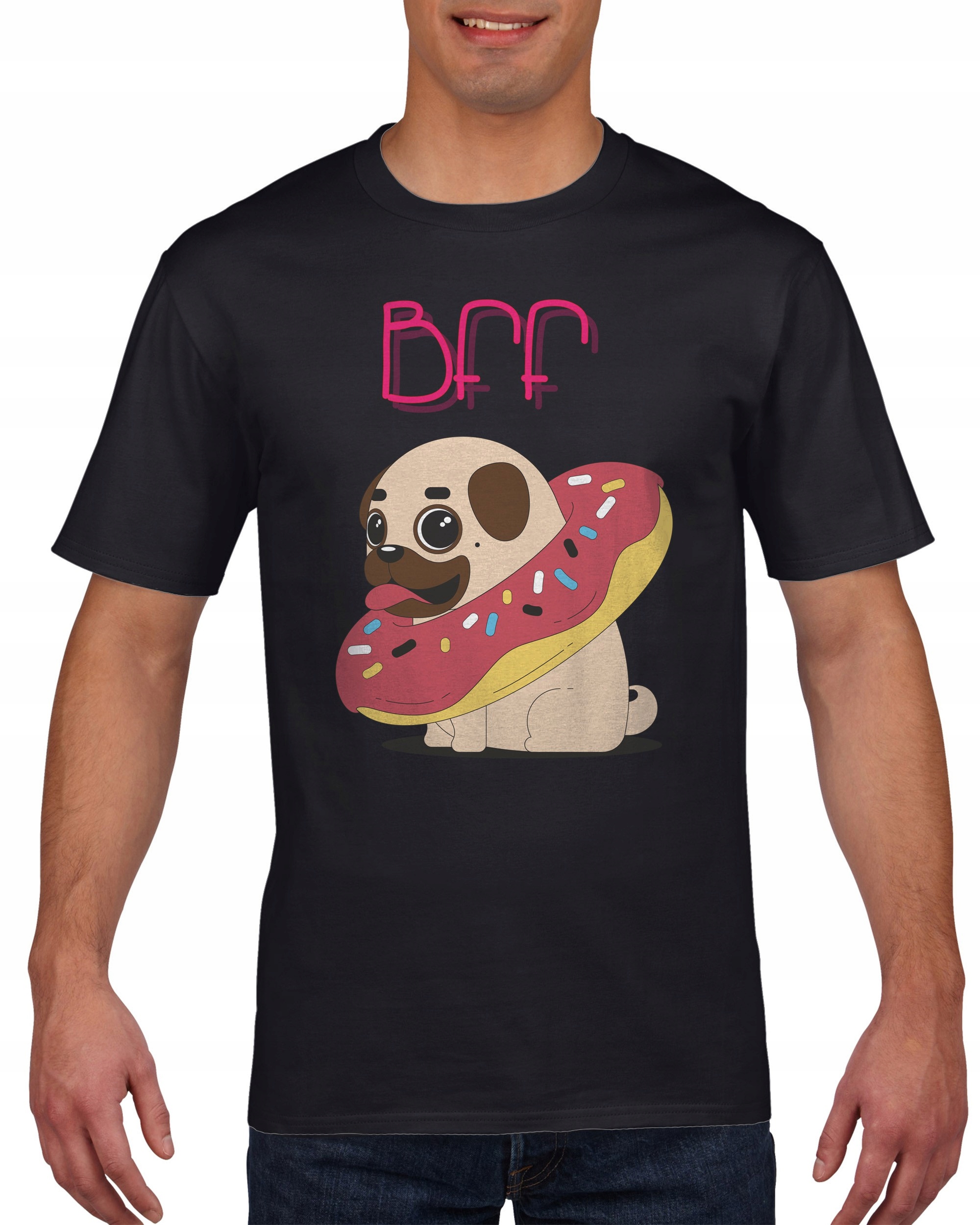 

Koszulka męska Mops Bff Best Friend c XXL