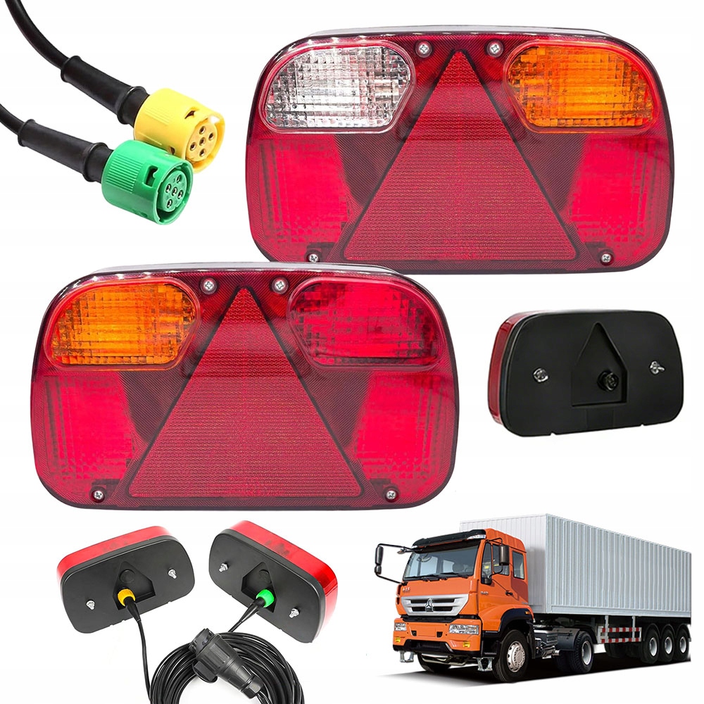 2KS Zadní Sdružené Led Světla Přívěs Traktor Přívěs 12V Sada
