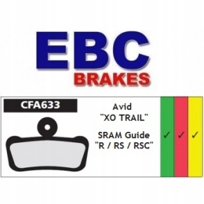 KLOCKI ROWEROWE EBC METALICZNE AVID/SRAM GUIDE R / RS / RSC / T / ULTIMAT Kod producenta CFA633HH