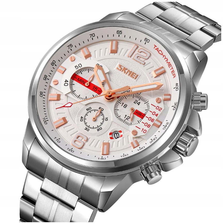 Pánské hodinky Skmei skm.193321c.mn ocelový náramek chronograf datumovka