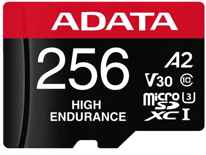 Adata Karta microSD High Endurance 256GB Uhs-i U3 V30 A2 100/85MB/s adaptérem