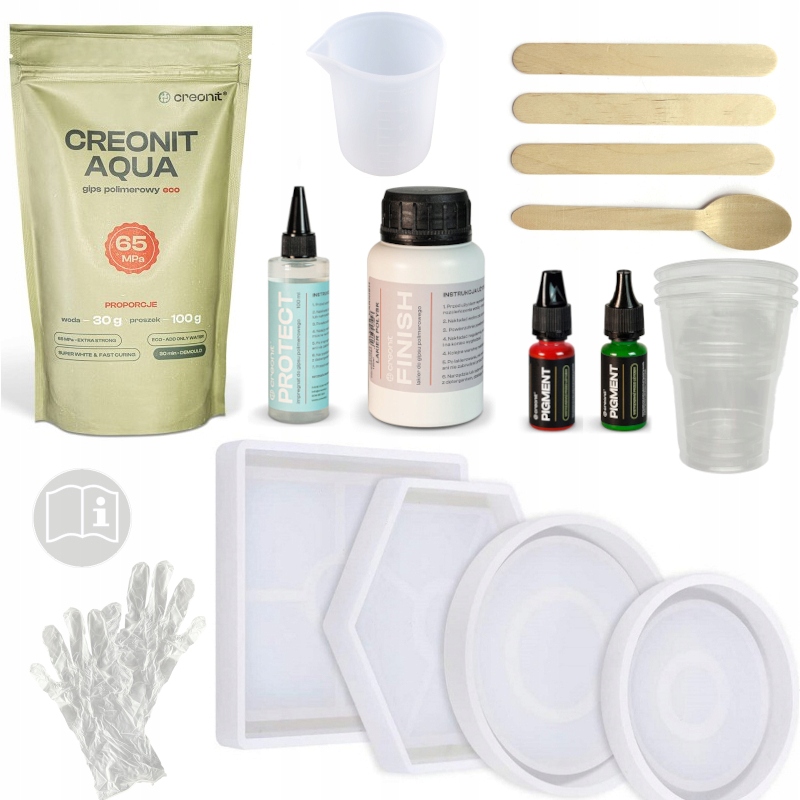 ZP-2 Startovací sada polymerační sádra, pigmenty, laky, 4 formy