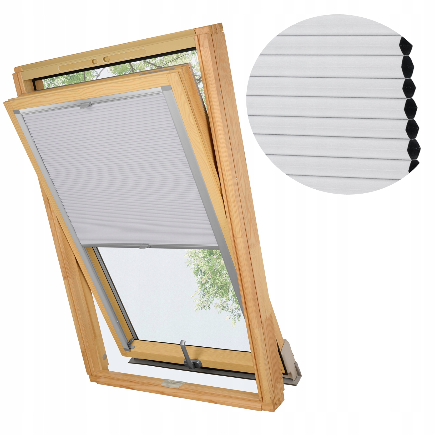 Termální Plisovaná Střešní Roleta Medová Plástev Bílá Pro Okna Velux MK06