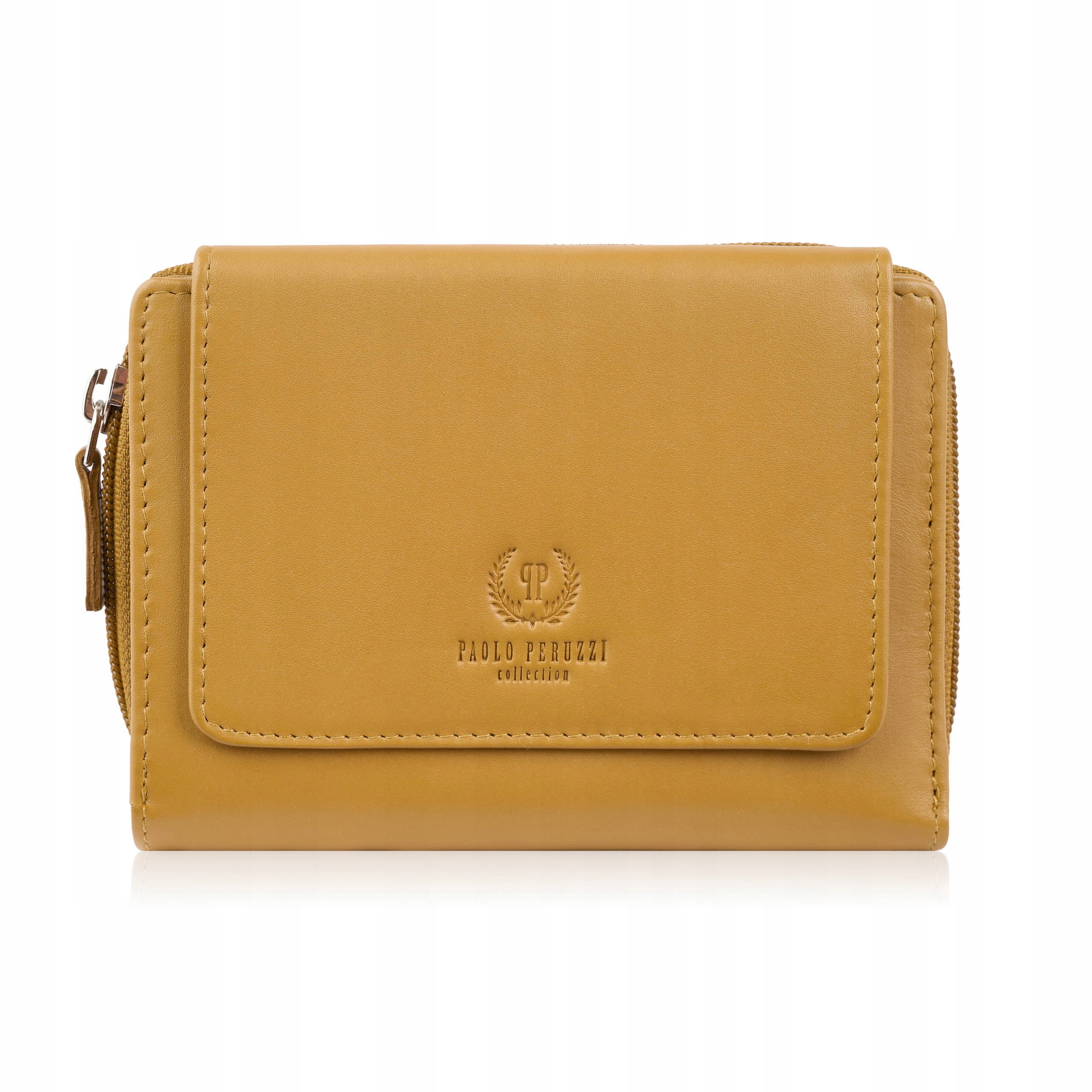 Portfel damski skórzany duży żółty Paolo Peruzzi Autoryzowany Sprzedawca