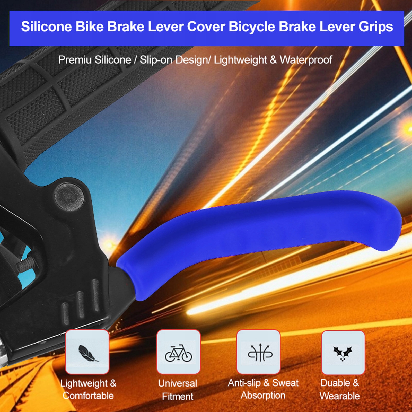 KLAMKI HAMULCA SILIKON GRIPS NIEBIESKI Marka bez marki