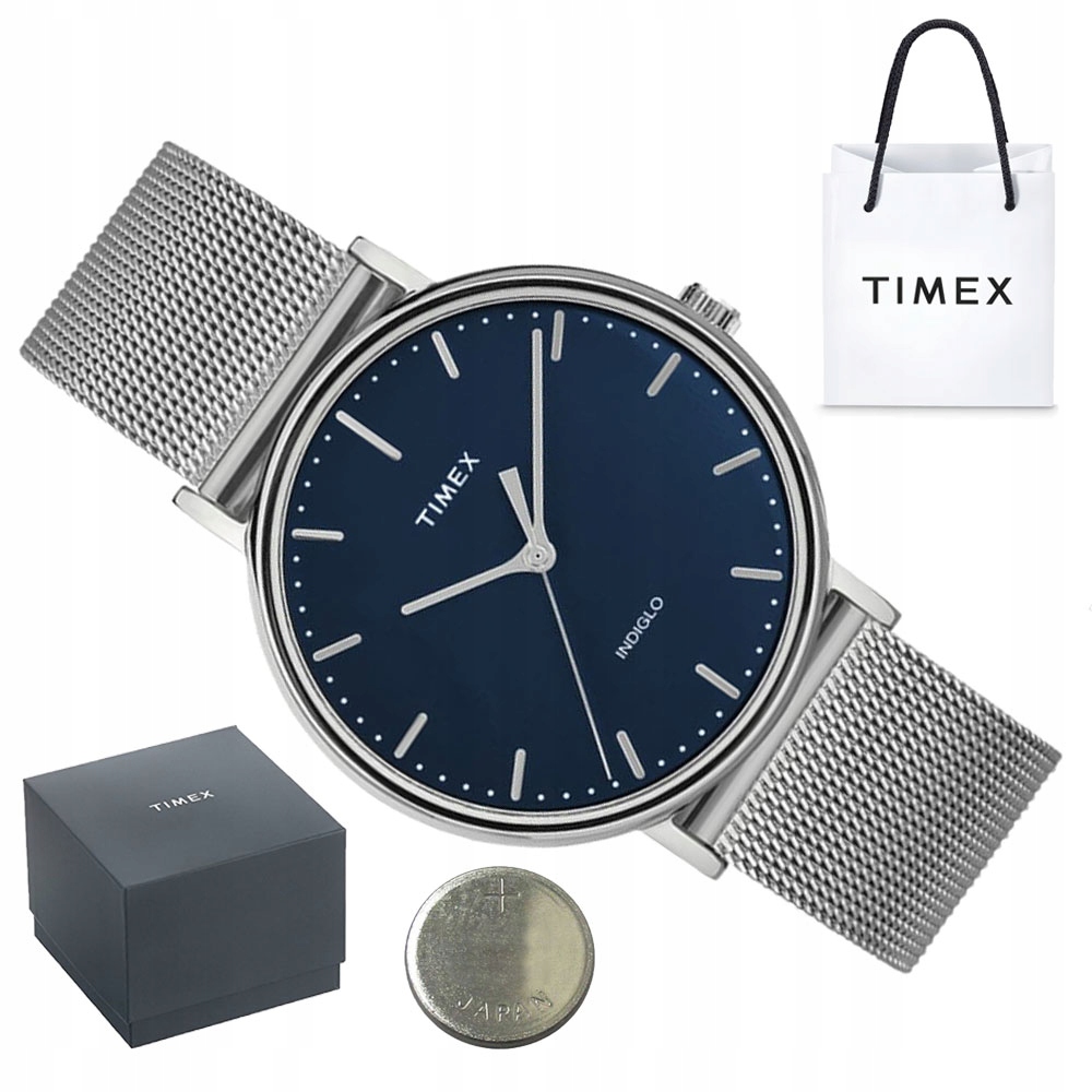 

Piękny Stylowy Srebrny Damski Zegarek Timex + Grat