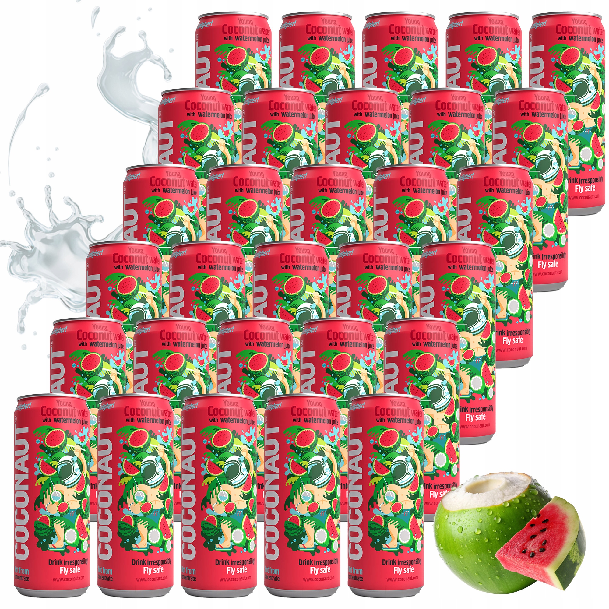 Levně Kokosová Voda Watermelon Coconaut S Melounovou Šťávou 320 ML Neperlivá