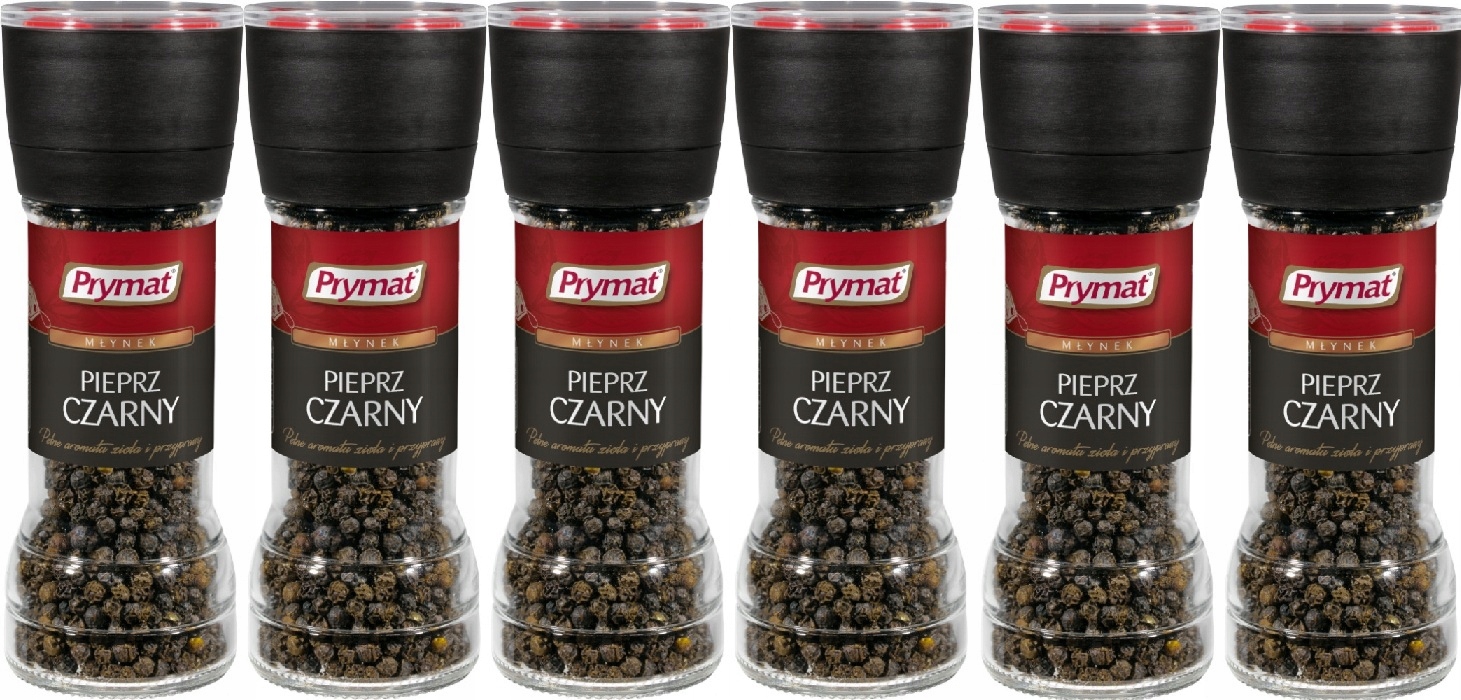 Levně 6 x 47 g Prymat Pepř černý v mlýnku Karton