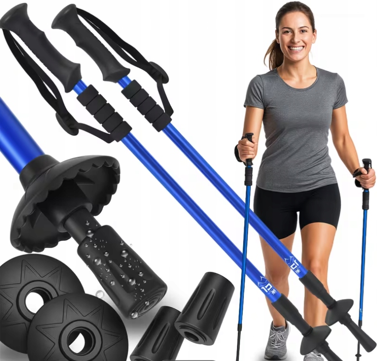 2x Kijki komplet2 szt do Nordic Walking do Chodzenia Składane Lekkie Góry