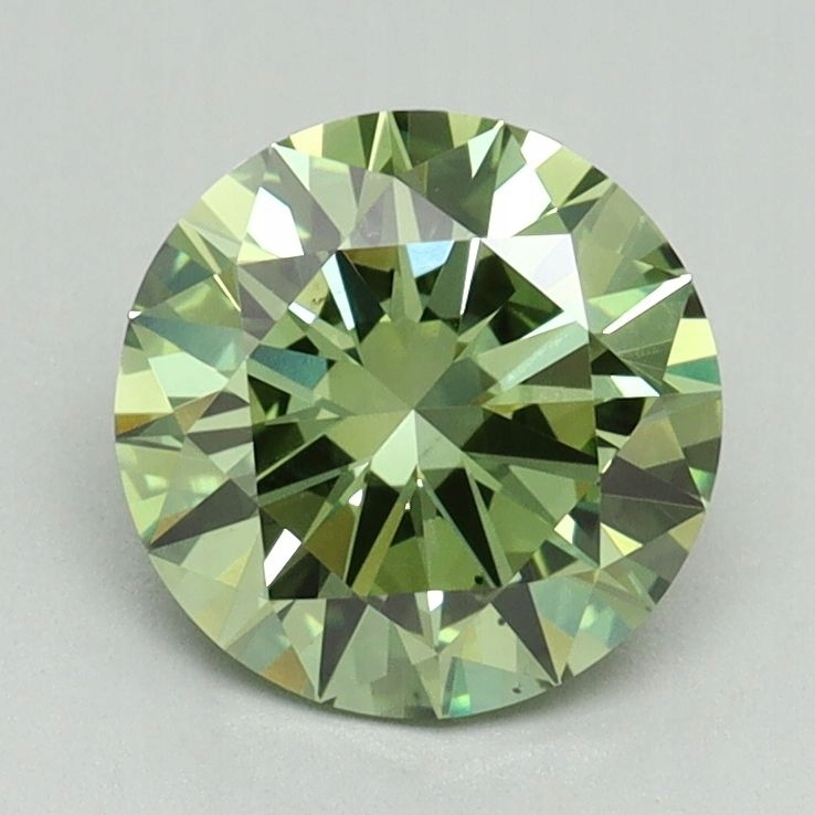 Diament laboratoryjny kolorowy 1.5ct ROUND Fancy Vivid Green VS2 (IGI)
