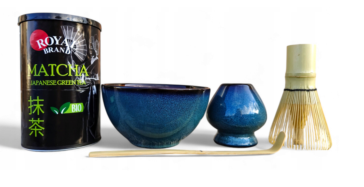 Levně startovací sada pro Matcha Čaj Bio 100g s Krásnou Miska, Metličkou a Lžičkou