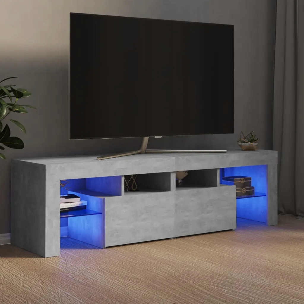 Petrashop Tv skříňka s Led osvětlením betonově šedá 140 x 36,5 x 40 cm Šed