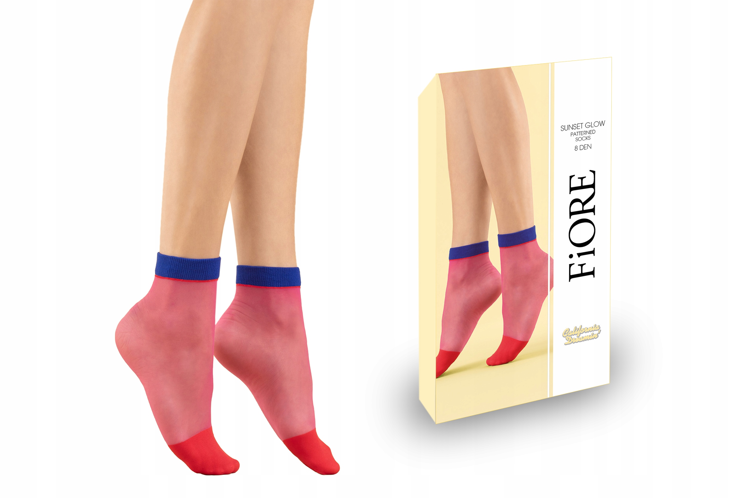 

Fiore wzorzyste skarpetki Sunset Glow fuchsia uni